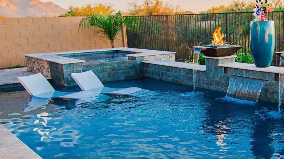 Lounging by the pool